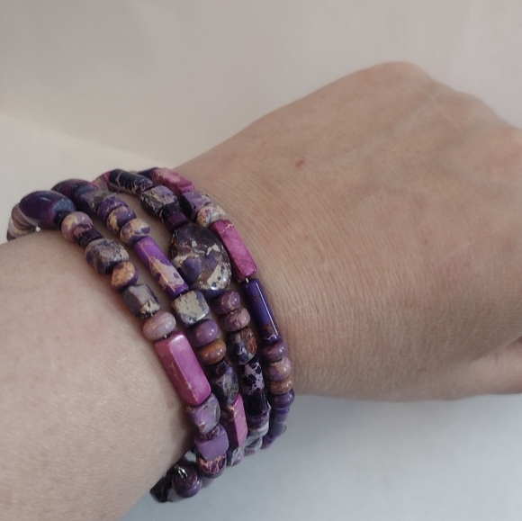 Purple Sea Sediment Wrap Bracelet - Picture 3 of 5